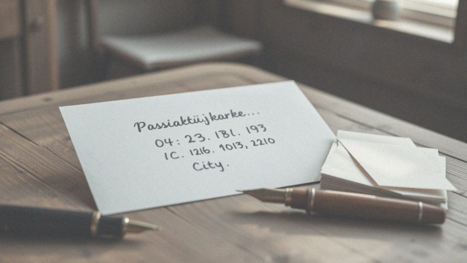 Jakie dane powinny znaleźć się na adresie korespondencyjnym?