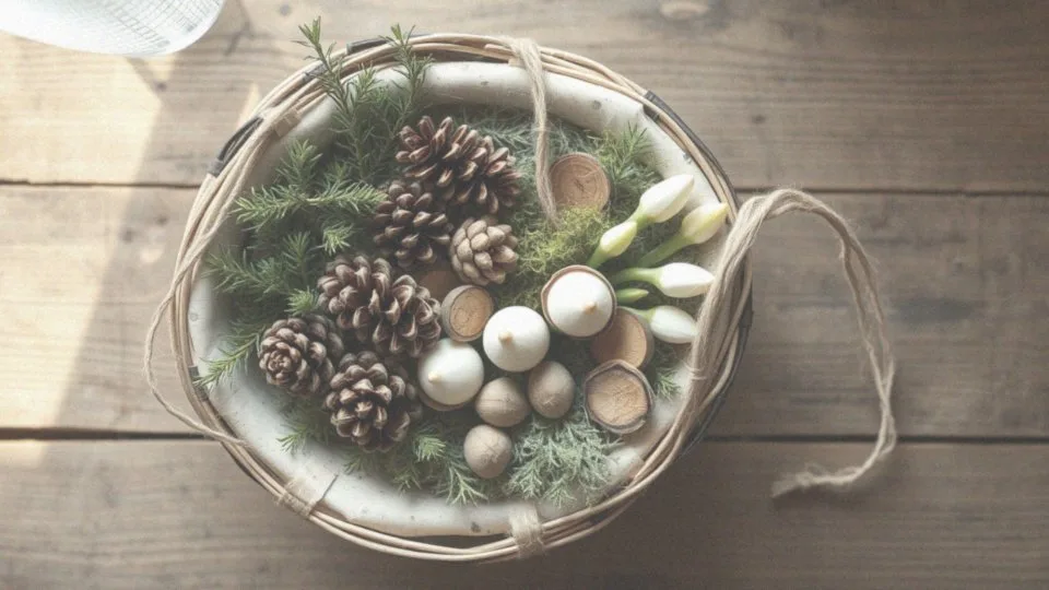 Jakie dodatkowe elementy można dodać do koszyka z gałązek brzozy?