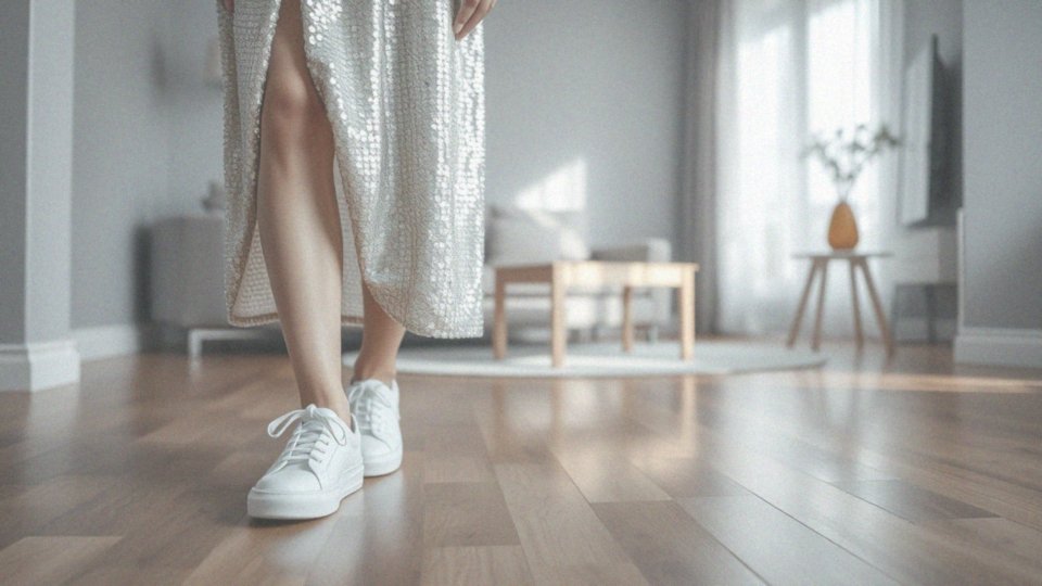 Co mówią eksperci o połączeniu błyszczącej sukienki z obuwiem sportowym?
